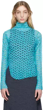 Эксклюзивная синяя водолазка SSENSE с эффектом потертости Song for the Mute