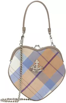 Эксклюзивная сумка-капсула SSENSE бежево-голубого цвета Belle Heart Frame Vivienne Westwood
