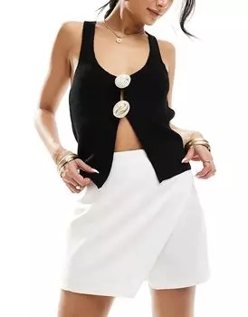 Эксклюзивная юбка-шорты белого цвета In The Style