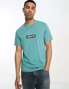 Эксклюзивная зеленая футболка Levi's для ASOS с логотипом в центре.