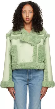 Эксклюзивная зеленая куртка Kristy из искусственной овчины SSENSE Stand Studio
