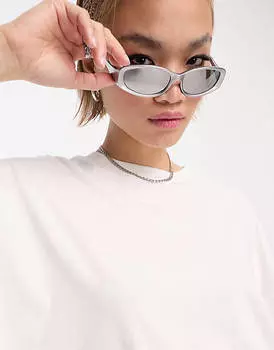 Эксклюзивное белое платье-футболка Weekday Huge