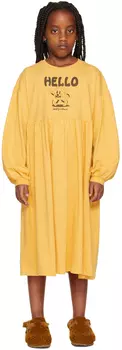 Эксклюзивное детское желтое платье SSENSE \Hello\"" Jellymallow
