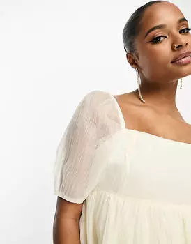 Эксклюзивное платье макси цвета шампанского в стиле ампир от Collective the Label Petite