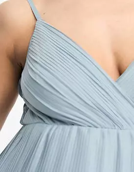 Эксклюзивное синее шифоновое платье макси с запахом и складками ASOS DESIGN Maternity