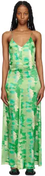 Эксклюзивное зеленое платье макси от SSENSE GANNI
