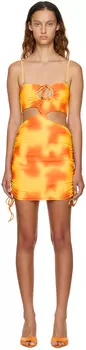 Эксклюзивное желто-оранжевое мини-платье SSENSE Danielle Guizio
