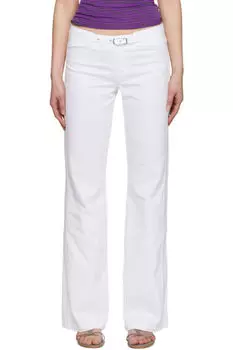 Эксклюзивные белые брюки Nicole Denim от SSENSE Gimaguas