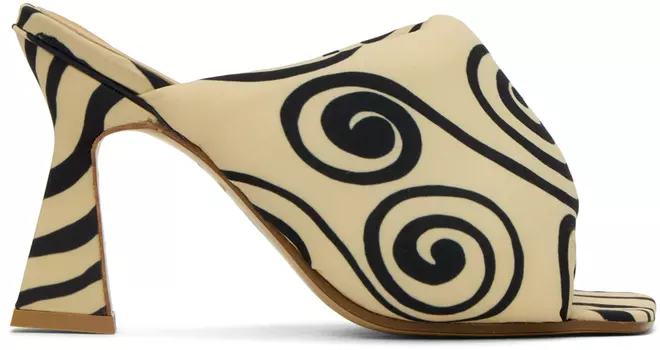 Эксклюзивные бежевые босоножки на каблуке SSENSE Euan Ugo Paulon