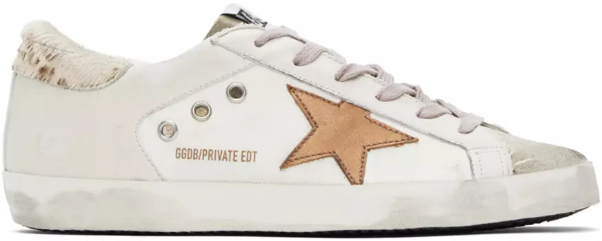 Эксклюзивные бежевые кеды Golden Goose SSENSE Super-Star Double Quarter