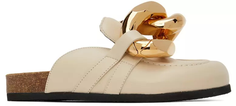 Эксклюзивные бежевые лоферы с цепочкой SSENSE JW Anderson