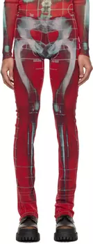 Эксклюзивные брюки Squeletor с красным и синим принтом от SSENSE Jean Paul Gaultier