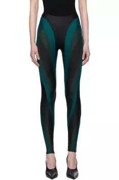 Эксклюзивные черные эко-спортивные леггинсы из лайкры Ssense Mugler, черный