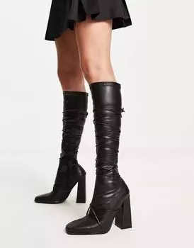 Эксклюзивные черные ботинки на шнуровке Public Desire Caryn