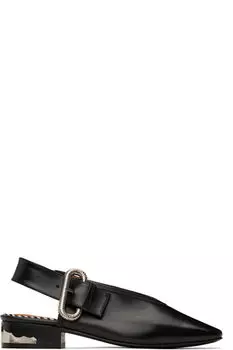 Эксклюзивные черные кожаные балетки SSENSE Toga Pulla