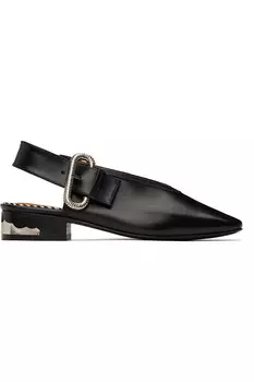 Эксклюзивные черные кожаные балетки Ssense Toga Pulla, черный