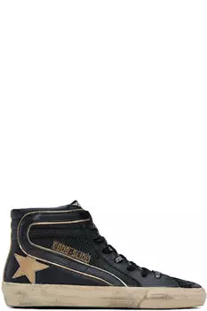 Эксклюзивные черные кроссовки Slide от SSENSE Golden Goose