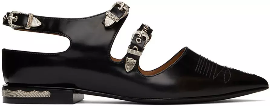 Эксклюзивные черные оксфорды с пряжкой SSENSE Toga Pulla