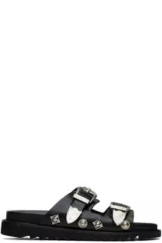 Эксклюзивные черные сандалии с пряжками от SSENSE Toga Pulla