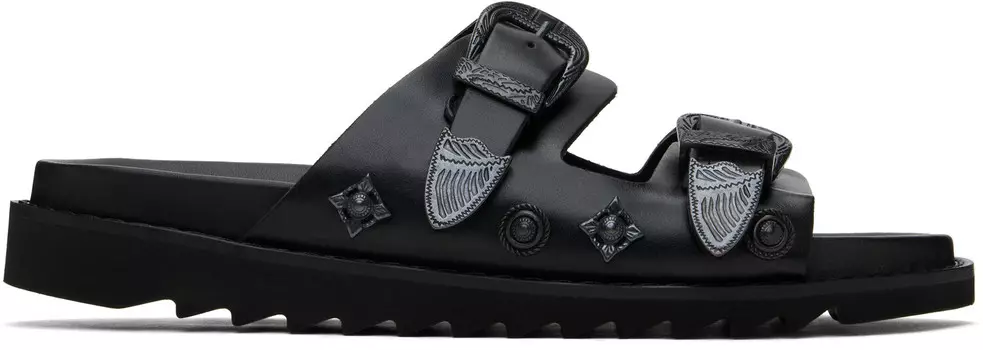 Эксклюзивные черные сандалии SSENSE Toga Virilis, Black tonal