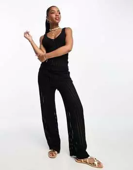 Эксклюзивные черные текстурированные брюки JDY