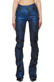 Эксклюзивные джинсы SSENSE из денима черного и синего цвета с драпировкой Ottolinger