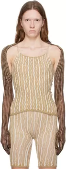 Эксклюзивные коричнево-бежевые перчатки SSENSE Isa Boulder