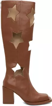 Эксклюзивные коричневые ботинки SSENSE со звездообразным вырезом ANDREJ GRONAU