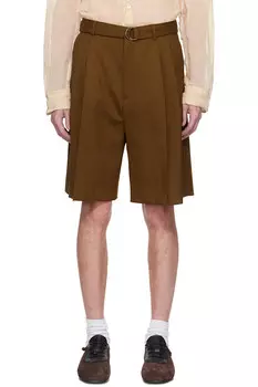 Эксклюзивные коричневые плиссированные шорты Marshall от Ssense Cmmn Swdn, коричневый