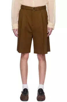Эксклюзивные коричневые шорты Marshall со складками от SSENSE CMMN SWDN