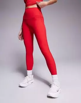 Эксклюзивные леггинсы Wanderdoll Everyday для активного отдыха с завышенной талией красного цвета