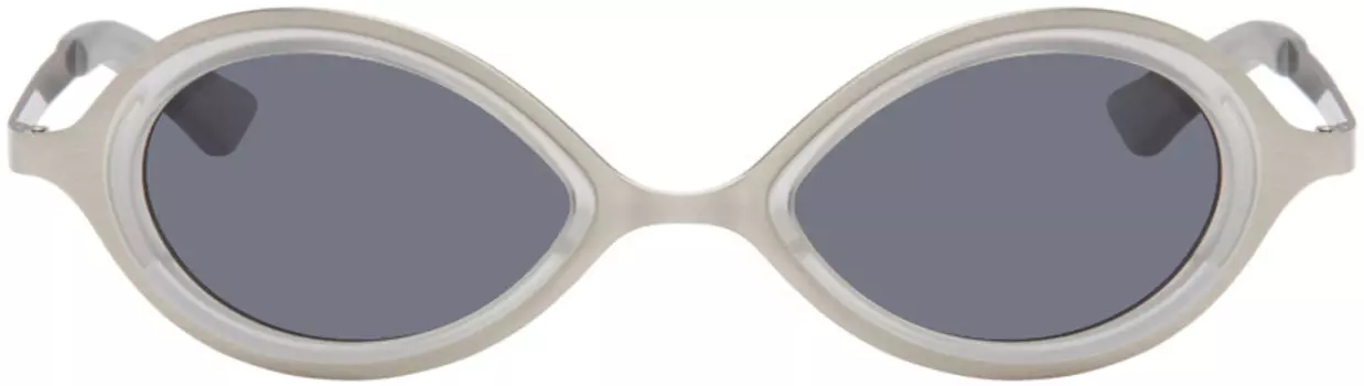 Эксклюзивные серебряные солнцезащитные очки SSENSE «The Goggle» Song for the Mute, Brushed silver