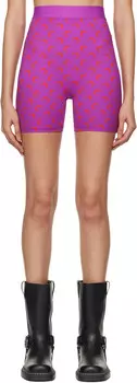 Эксклюзивные шорты для велоспорта SSENSE фиолетового и красного цвета по всей поверхности луны Marine Serre