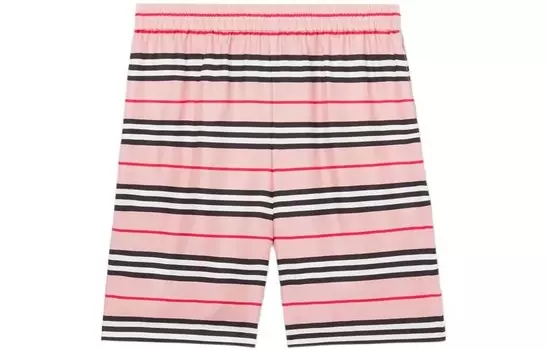 Эксклюзивные шорты из шелкового твила Supreme X Icon Stripe Burberry, розовый