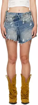 Эксклюзивные синие джинсовые шорты Crossover от SSENSE R13, Dark wash