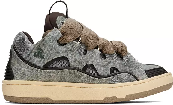 Эксклюзивные синие кроссовки Curb Denim от SSENSE Lanvin, серый/черный