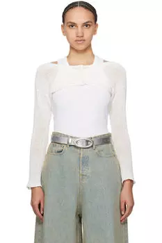 Эксклюзивный белый кардиган-болеро от SSENSE OPEN YY