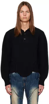 Эксклюзивный черный корсетный свитер SSENSE Juntae Kim