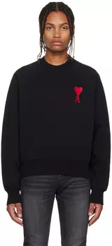 Эксклюзивный черный свитшот SSENSE Ami De Cur в стиле оверсайз AMI Alexandre Mattiussi