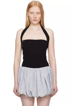 Эксклюзивный черный топ с застежкой Ssense Belle, черный