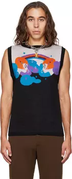 Эксклюзивный черный жилет SSENSE Anna Sui