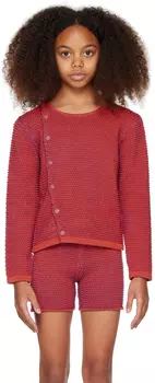 Эксклюзивный детский кардиган SSENSE Red Field с застежкой на кнопку Eckhaus Latta