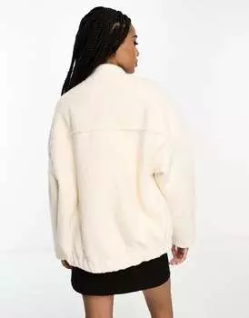 Эксклюзивный кремовый бомбер оверсайз из шерсти 4th & Reckless