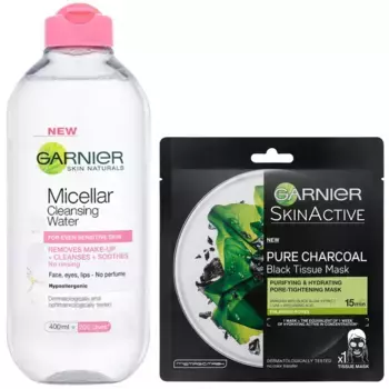 Эксклюзивный набор Micellar Water Sensitive Skin и увлажняющая тканевая маска для лица для расширенных пор Garnier