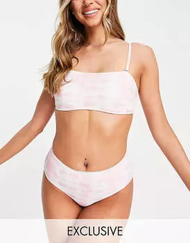 Эксклюзивный розовый бикини-топ-бандо Pieces