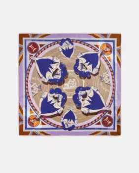 Эксклюзивный шарф со знаками зодиака из чистого шелка Codello, бежевый