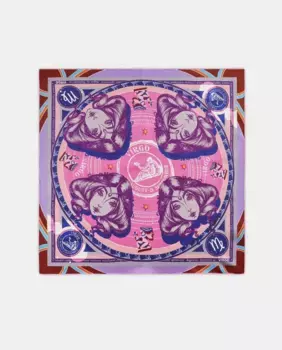 Эксклюзивный шарф со знаками зодиака из чистого шелка Codello, фуксия