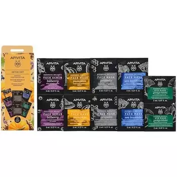 Экспресс-детокс-диета 4 экспресс-маски для лица 1 подарок Apivita