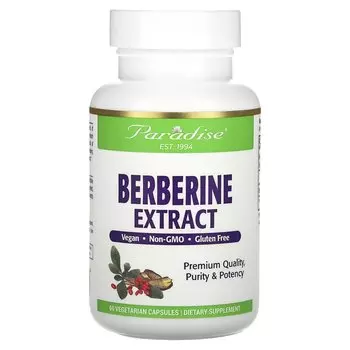 Экстракт берберина Paradise Herbs, 60 вегетарианских капсул