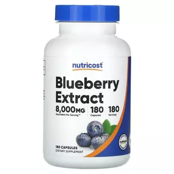 Экстракт черники, 180 капсул Nutricost